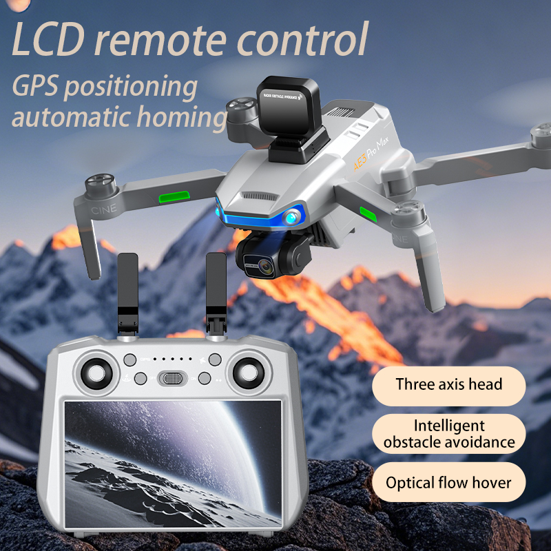 Drone Camera With Gimbal - プロフェッショナルドローン,quadcopter rcおもちゃ,ae3 pro max,rc sc,lcd,gps,8kデュアルカメラ,wifi 5g,fpv,3軸ジンバル,新品